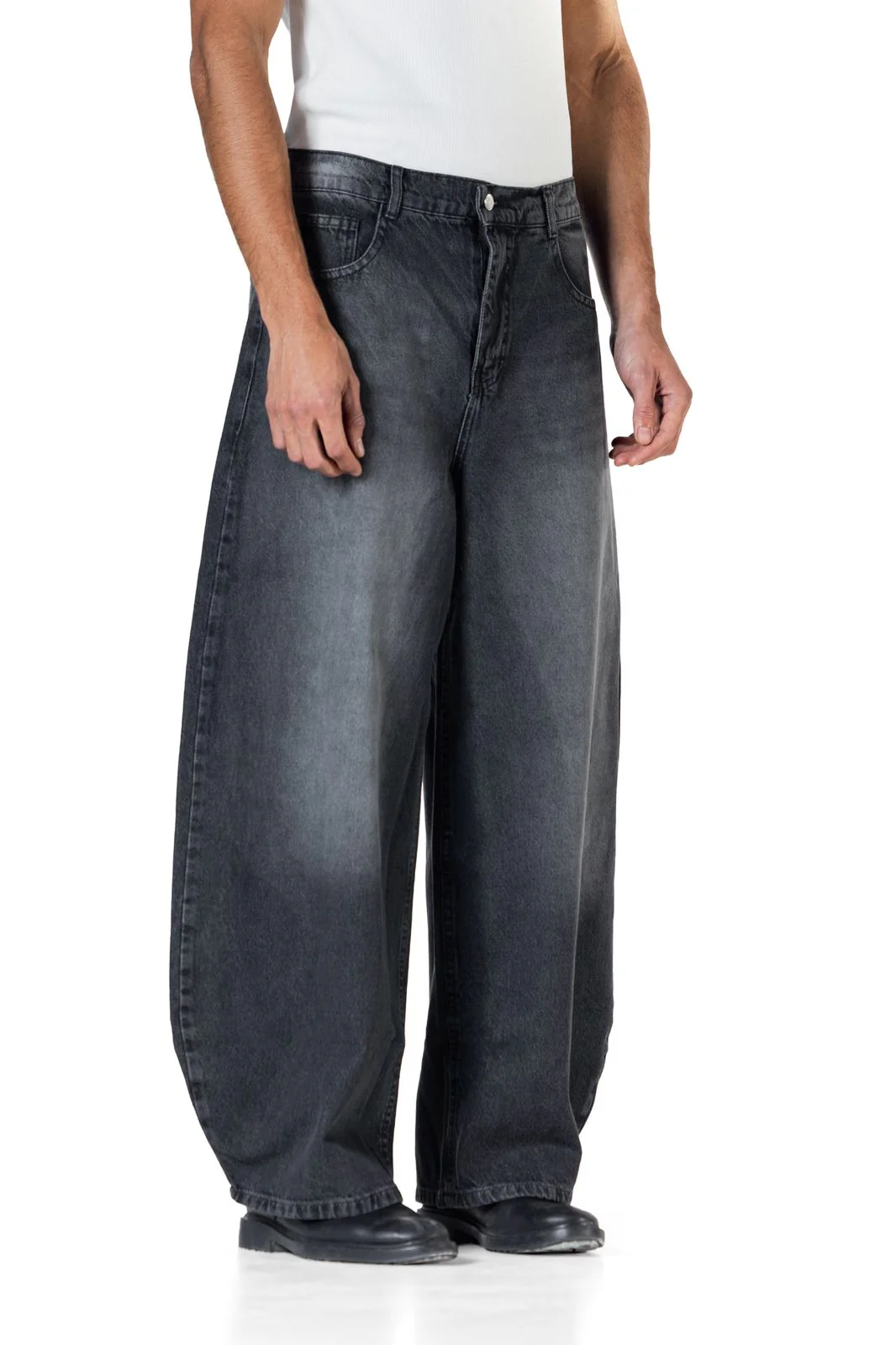 Baggy Fit - Black Washed Denim - Image 4